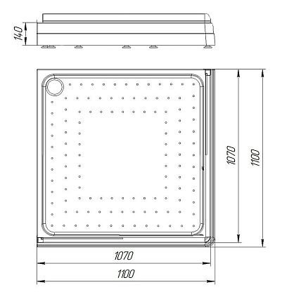 Поддон для душа Радомир 1-11-0-0-0-120 110x110 квадратный