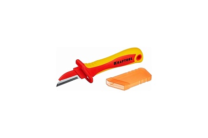 Диэлектрический, прямой нож электрика Kraftool KN-1 1000В 45401