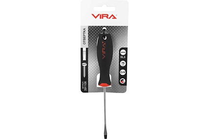 Отвертка RAGE by VIRA SL3x75 CR-V эргономичная двухкомпонентная ручка 391106