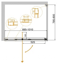 Душевой уголок Cezares Variante VARIANTE-AH-1-90/100-80-C-Cr 90/100x80 прозрачный