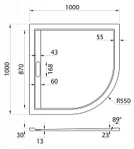 Поддон для душа Cezares Tray TRAY-AS-R-100-30-W 100x100 из мрамора, белый