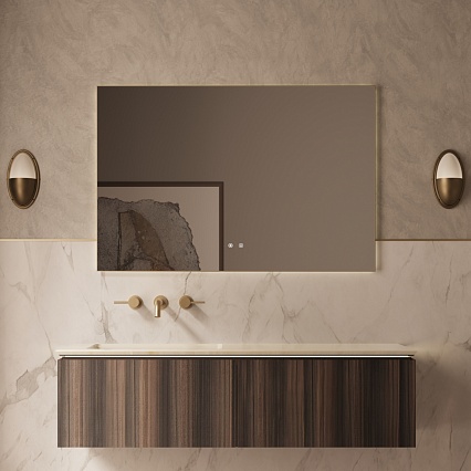 Тумба с раковиной Vincea Luxe 140 см шпон натуральный орех