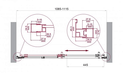 Душевая дверь BelBagno LUCE-BF-1-110-C-Cr 110x195 прозрачная, хром