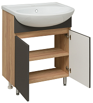 Мебель для ванной Руно Лада 60 см графит/серый дуб