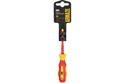 Отвертка IEK Arma2l 5 диэлектрическая sl2,5x75 т2 A2L5-SC30-T2-SL-25-075