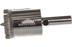 Коронка с центрирующим сверлом по стеклу и керамике (25х55 мм) Vertextools 336-25-55