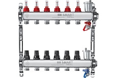 Комплект коллекторов Smart Install нерж. ст., с расходомерами 1x3/4-10 вых., 53110S