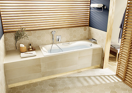 Чугунная ванна Roca Malibu 150x75 см без отверстий под ручки с противоскользящим покрытием, арт.231560000
