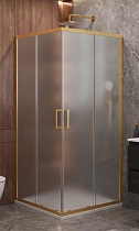 Душевой уголок Cezares MOLVENO-A-2-90-P-BORO 90x90 рифленый, брашированное золото