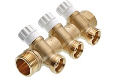 Коллектор TECE универсальный с запорными вентилями, 1x3/4 дюйма Евроконус, 3 контура, стандартная латунь 8730011