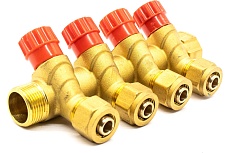 Коллектор Damento Clima c регулирующими вентилями под 45, 3/4*16 цанга на 4 выхода 1/25 996139