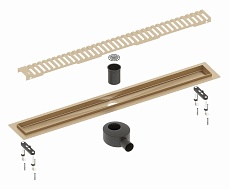 Трап для душа Timo Drain System 600 DS230106/17 60 см, вставка Lines, матовое золото