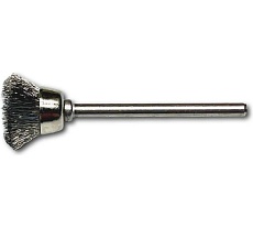 Щетка концевая гофрированная Lessmann миниатюрная чашка Д18x6, ROF 0.10 мм, хвостовик 3 мм 430323