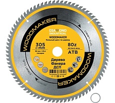 Диск пильный по дереву Woodmaker 305x30/25.4 мм, Z=80 атв Diamond Industrial DIDD305Z80