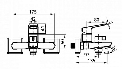 Смеситель для ванны Milardo Atlantic ATLSBC0M02 с душем