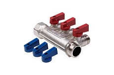 Резьбовой коллектор с кранами Aqualink вн-нар 3/4, 1/2х4 2426