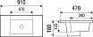 Раковина WeltWasser DEILBACH 7506-90 MT- BL 91 см, 10000005567 черный матовый