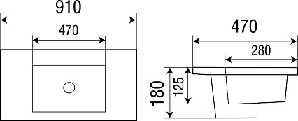 Раковина WeltWasser DEILBACH 7506-90 MT- BL 91 см, 10000005567 черный матовый