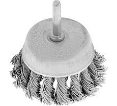 Щетка чашка металлическая со шпилькой (65 мм; крученая проволока) для дрели Тундра 1032354