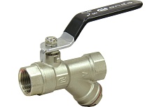Шаровой кран ONDO 1/2", с фильтром, рычаг, никель ONFFF012