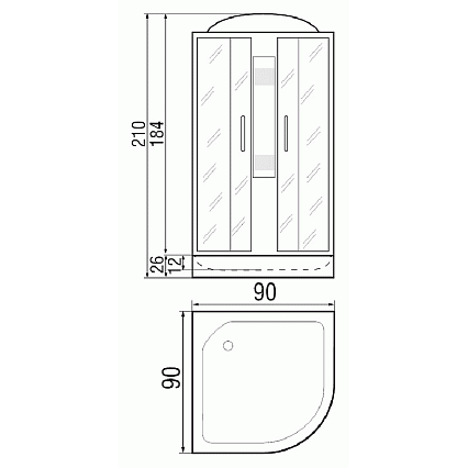 Душевая кабина River Nara 90/24 МТ 90x90 белый, матовое