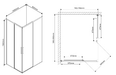 Душевой уголок Vincea Slim VSS-2SL 100x80 хром, прозрачный, R