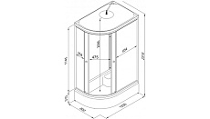 Душевая кабина Тритон Коралл В ДН4 120х80, стекло мозаика, L