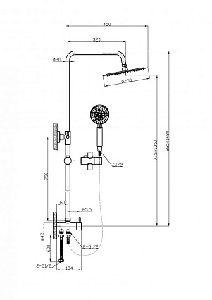 Душевая стойка BelBagno ANCONA-DOC2FD-CRM, хром