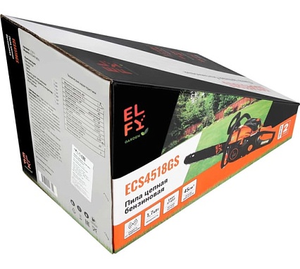 Пила бензиновая ELFY 45 см2, 1,7 кВт, шина 18", бак 0,55 л ECS4518GS