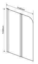 Шторка для ванны Vincea VSB-12 114x140 хром, шиншилла, L