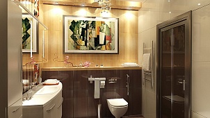 Дизайн яркой и красочной ванной комнаты