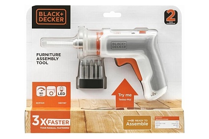 Аккумуляторная отвертка для сборки мебели Black&Decker BCRTA01-XJ