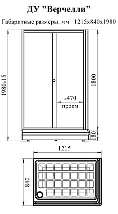 Душевой уголок Радомир Верчелли 1-03-1-1-0-0121 121х84 L матовый