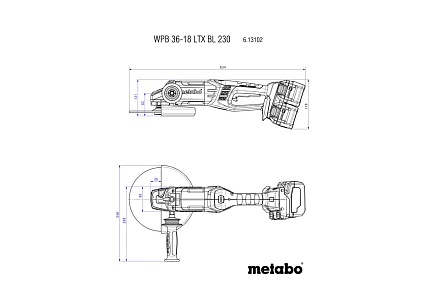Аккумуляторная угловая шлифмашина Metabo WPB 36-18 LTX BL 230 613102840