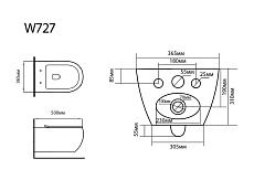 Подвесной унитаз Black&White Universe W-727 безободковый, с микролифтом