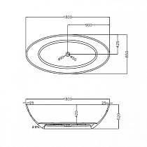 Ванна из смолы Abber Kristall AT9702Onyx 180x85 темный оникс