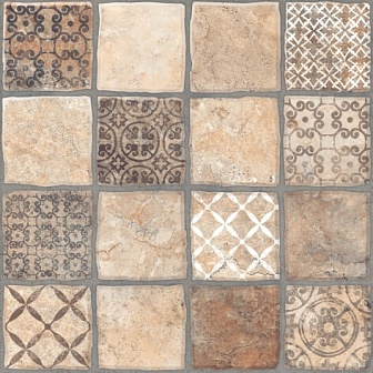 Керамогранит Керамин Карфаген 3Д бежевый декор 40х40 см
