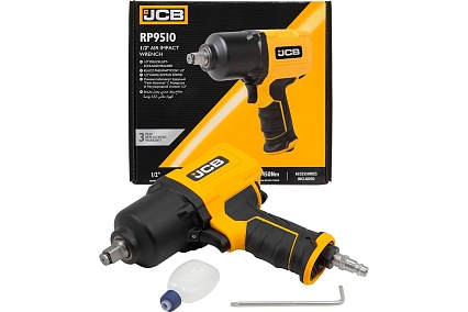 Пневмогайковерт ударный JCB "Twin Hammer" с реверсом и регулировкой усилия 1/2" JCB-RP9510(58327)