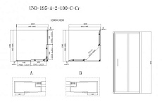 Душевой уголок BelBagno UNO-195-A-2-100-C-Cr 100x100 прозрачный, хром