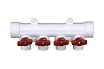 Коллектор с красными ручками TEBO PPR 32x20 4 выхода 030091213