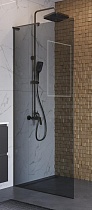 Душевая перегородка Belbagno UNO-L-1-TB-90-GR-GM 90x200 графит, оружейная сталь
