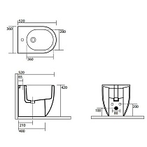 Напольное биде Kerasan Flo 312001*1 52x36 см белый