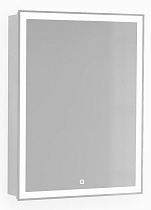 Зеркальный шкаф Jorno Slide 60 см, с подсветкой и часами, антрацит