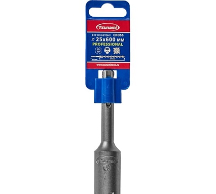 Бур по бетону Tsunami PROFESSIONAL Cross 25х600/540 мм, SDS-plus T10610300025600
