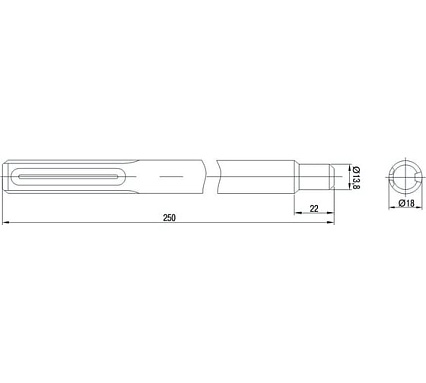 Насадка для перфоратора SDS-max 15х250 мм IEK TNP20-250-15