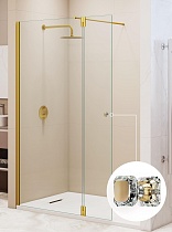Душевая перегородка RGW Walk In WA-054Gb (WA-010Gb + Z-072Gb) 70x195 ,брашированное золото, прозрачное 351005473-16