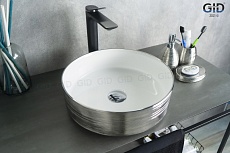 Раковина Gid LuxeLine D1357h131 36 см белый/серебро
