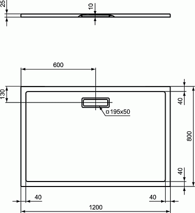 Поддон для душа Ideal Standart Ultra Flat New 120x80, белый матовый