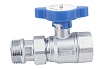 Шаровой кран FAR с американкой, хром, 1", синяя ручка FS 3052 1B