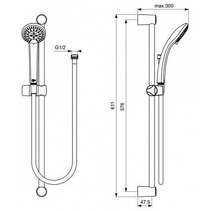 Душевой набор Ideal Standard Alpha BD004AA 3 в 1